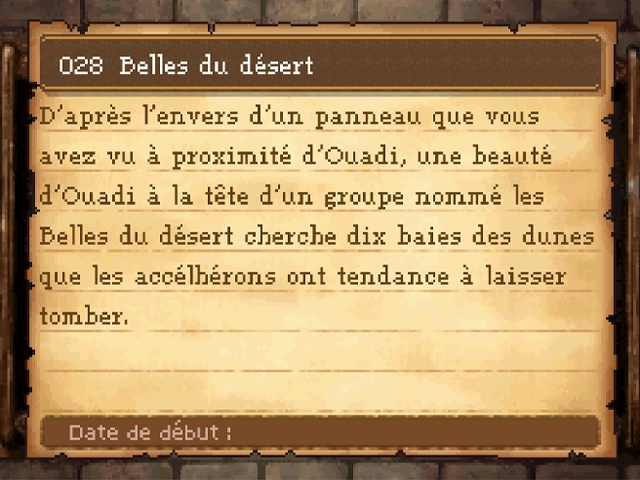 Quête : Belles du désert